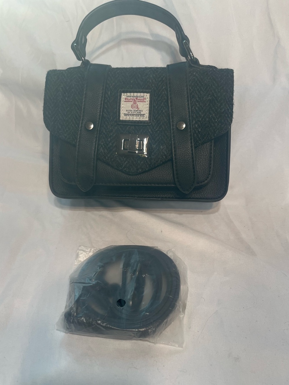 Islander Black Textured Top-Handle Satchel